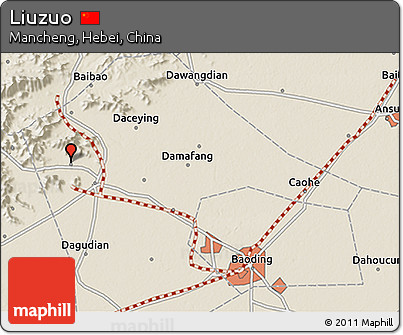 Shaded Relief 3D Map of Liuzuo