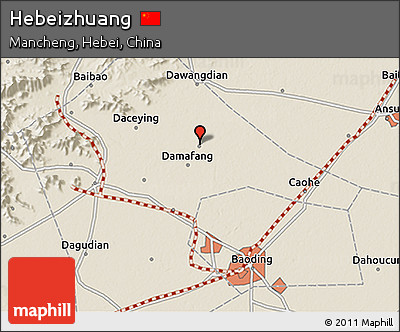 Shaded Relief 3D Map of Hebeizhuang