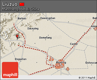 Shaded Relief 3D Map of Liuzuo