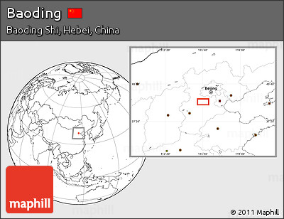 Blank Location Map of Baoding