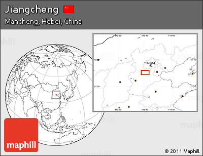 Blank Location Map of Jiangcheng