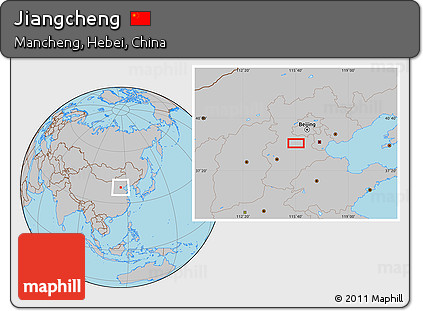Gray Location Map of Jiangcheng