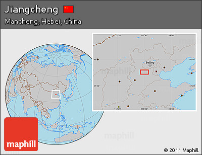 Gray Location Map of Jiangcheng