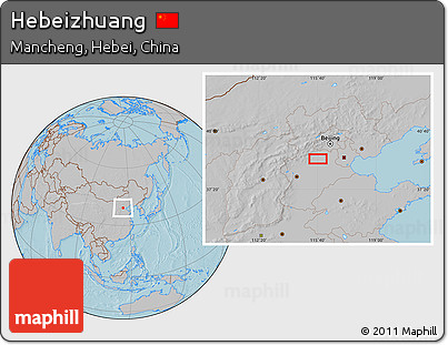 Gray Location Map of Hebeizhuang, hill shading