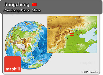 Physical Location Map of Jiangcheng