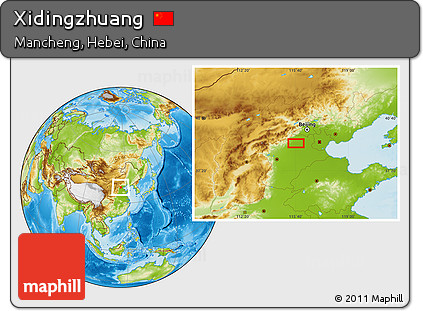Physical Location Map of Xidingzhuang