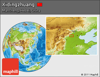 Physical Location Map of Xidingzhuang