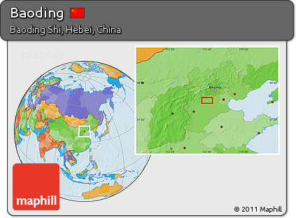 Political Location Map of Baoding
