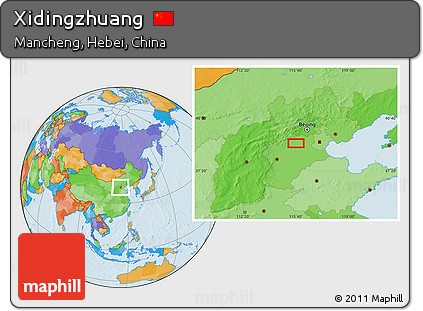 Political Location Map of Xidingzhuang
