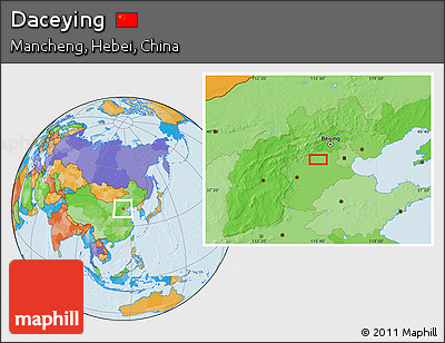 Political Location Map of Daceying
