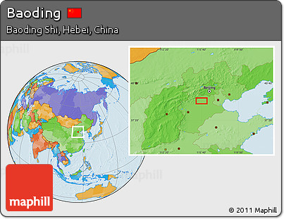 Political Location Map of Baoding