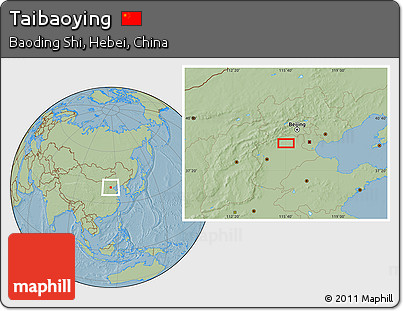 Savanna Style Location Map of Taibaoying, hill shading
