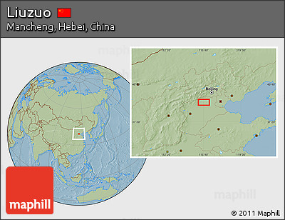 Savanna Style Location Map of Liuzuo, hill shading