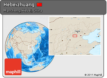 Shaded Relief Location Map of Hebeizhuang