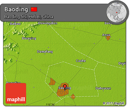 Physical Map of Baoding