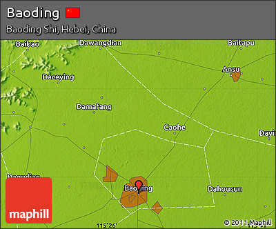 Physical Map of Baoding