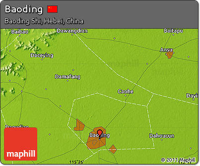 Physical Map of Baoding