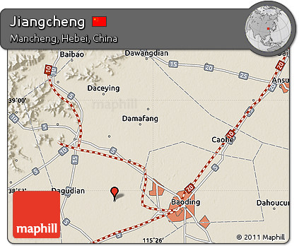 Shaded Relief Map of Jiangcheng