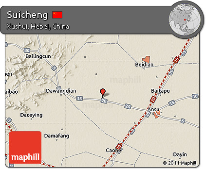 Shaded Relief Map of Suicheng