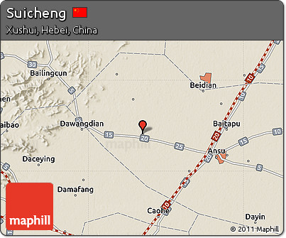 Shaded Relief Map of Suicheng