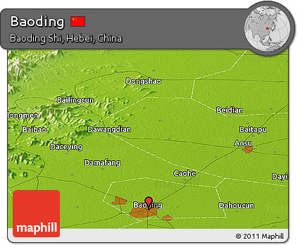 Physical Panoramic Map of Baoding