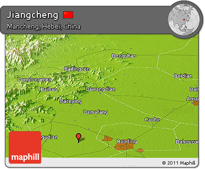 Physical Panoramic Map of Jiangcheng