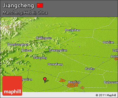 Physical Panoramic Map of Jiangcheng