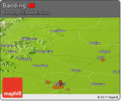 Physical Panoramic Map of Baoding