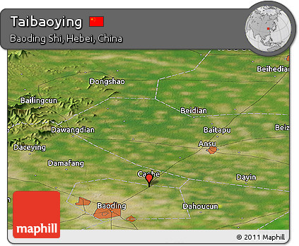 Satellite Panoramic Map of Taibaoying