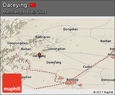 Shaded Relief Panoramic Map of Daceying