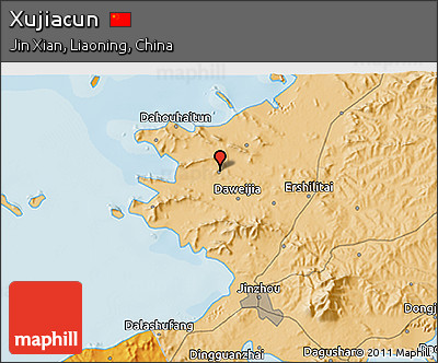 Political 3D Map of Xujiacun