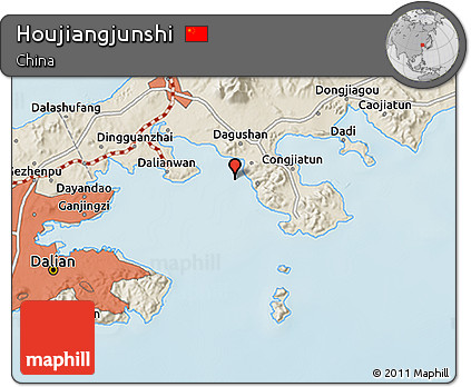 Shaded Relief 3D Map of Houjiangjunshi