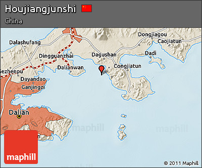 Shaded Relief 3D Map of Houjiangjunshi