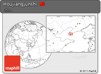 Blank Location Map of Houjiangjunshi