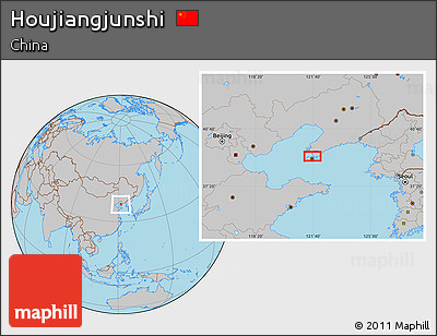 Gray Location Map of Houjiangjunshi