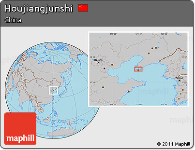 Gray Location Map of Houjiangjunshi