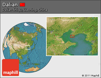 Satellite Location Map of Dalian