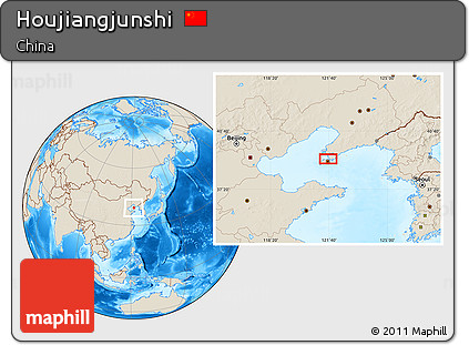 Shaded Relief Location Map of Houjiangjunshi