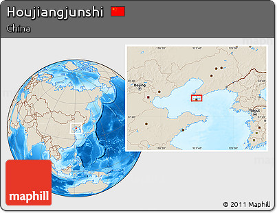 Shaded Relief Location Map of Houjiangjunshi
