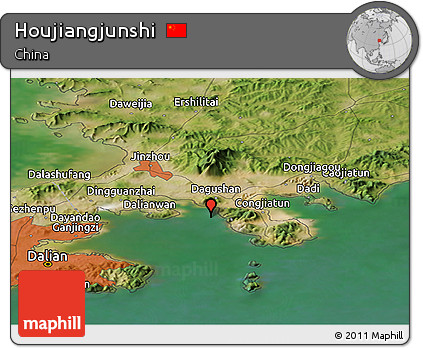 Satellite Panoramic Map of Houjiangjunshi