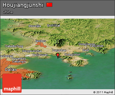 Satellite Panoramic Map of Houjiangjunshi