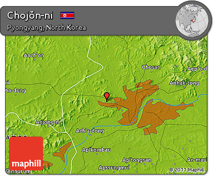 Physical 3D Map of Chojŏn-ni