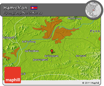 Physical 3D Map of Ham-ch'on