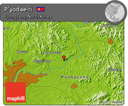 Physical 3D Map of P'yodae-ri