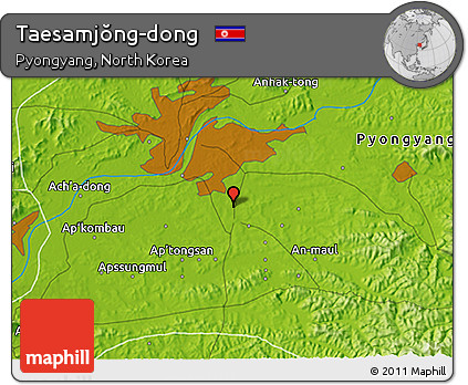 Physical 3D Map of Taesamjŏng-dong