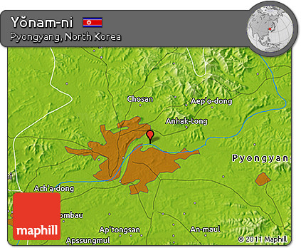 Physical 3D Map of Yŏnam-ni