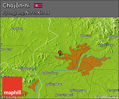 Physical 3D Map of Chojŏn-ni
