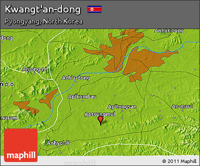 Physical 3D Map of Kwangt'an-dong