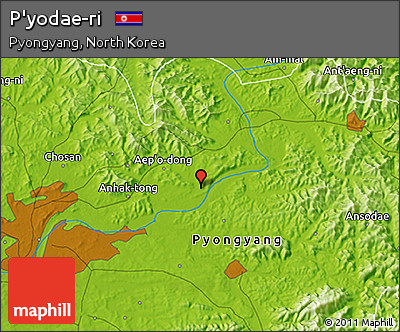 Physical 3D Map of P'yodae-ri