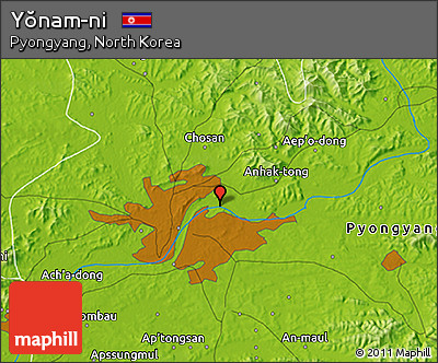 Physical 3D Map of Yŏnam-ni